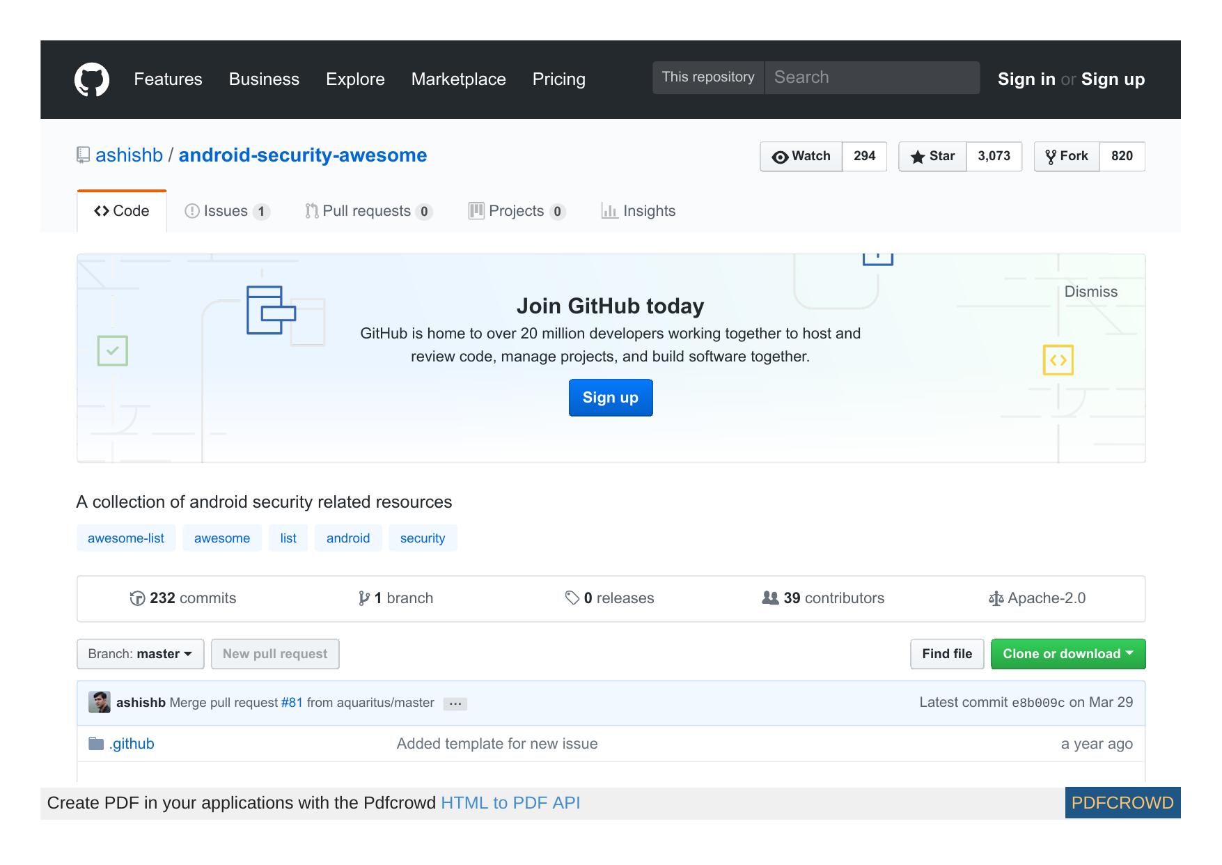 GitHub - ashishbandroid-security-awesome: A collection of android security related resources by Unknown