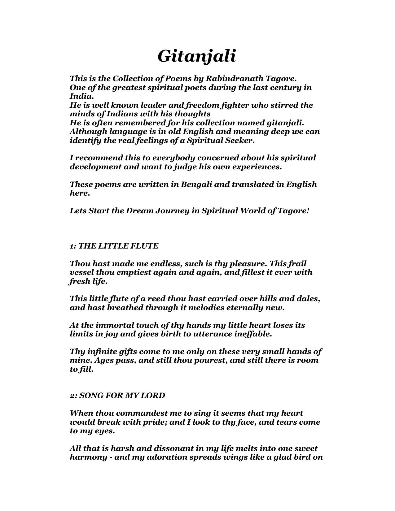 Gitanjali by Rabindranath Tagore