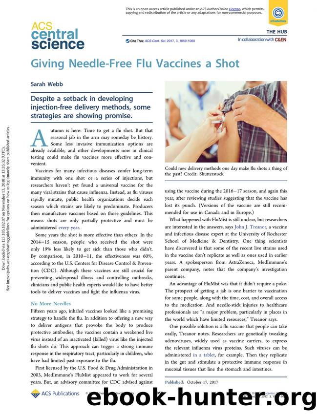 Giving Needle-Free Flu Vaccines a Shot by Sarah Webb