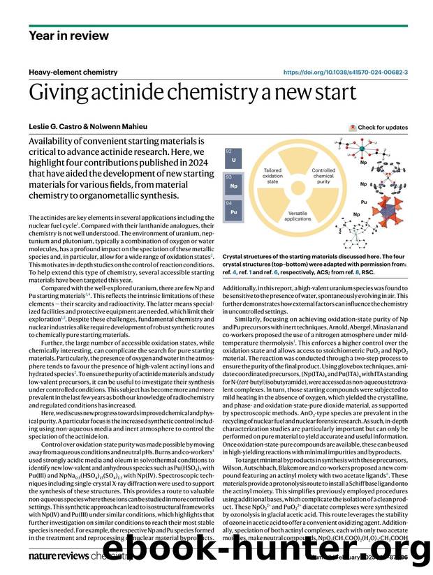 Giving actinide chemistry a new start by Leslie G. Castro & Nolwenn Mahieu