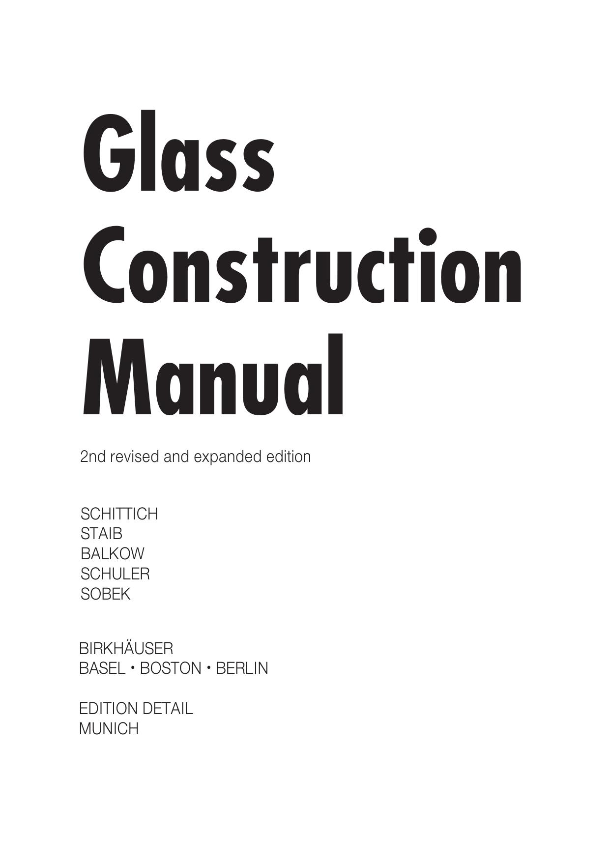 Glass Construction Manual (Construction Manuals (englisch)) by Christian Schittich