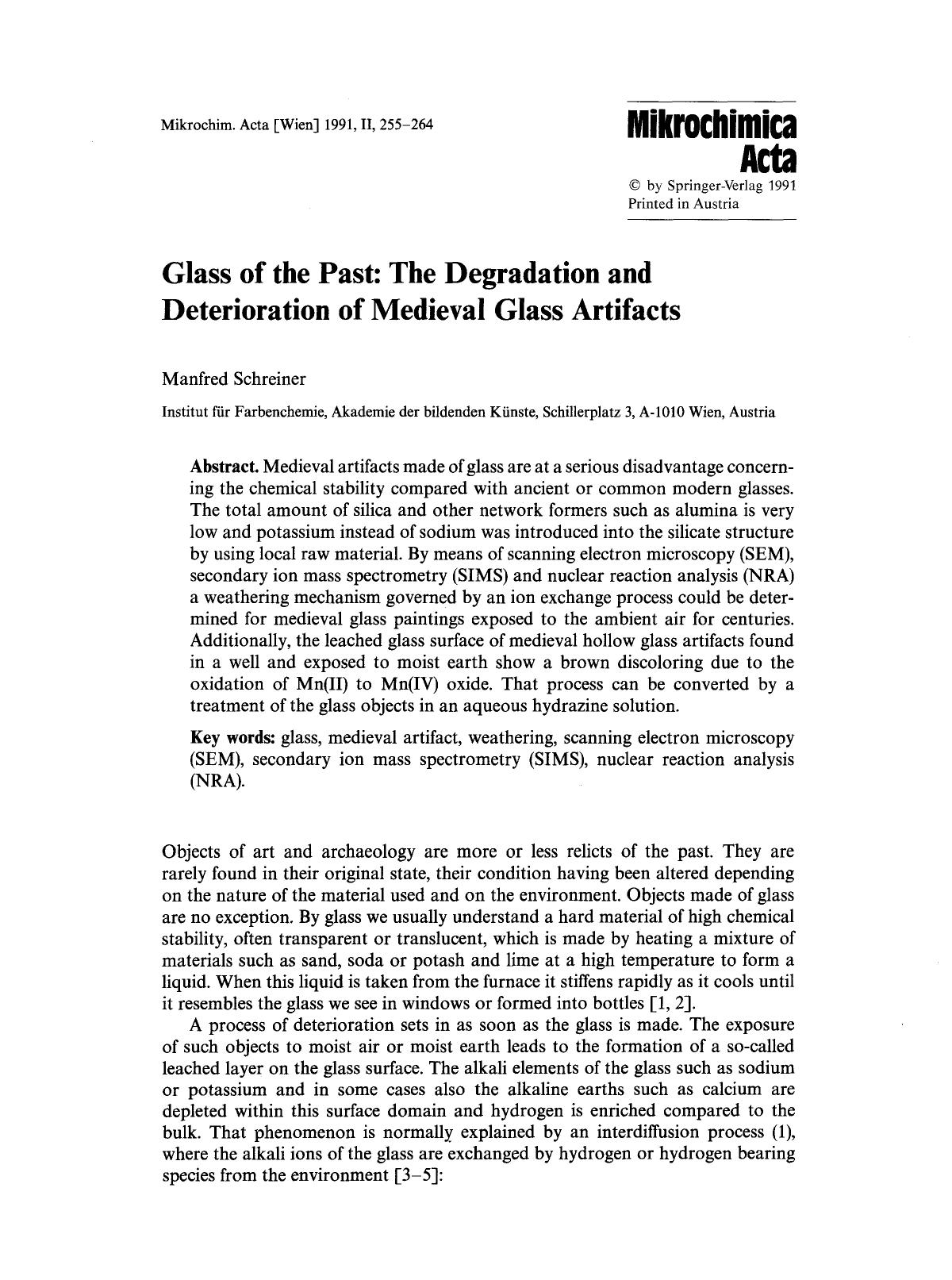 Glass of the past: The degradation and deterioration of medieval glass artifacts by Unknown