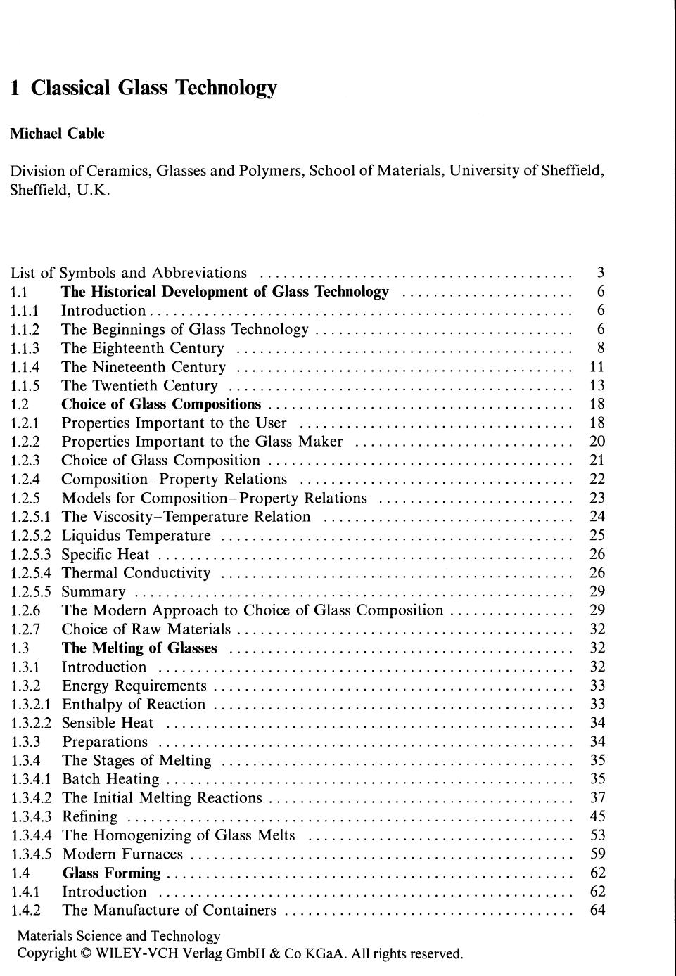 Glasses and Amorphous Materials by J. Zarzycki (editor)