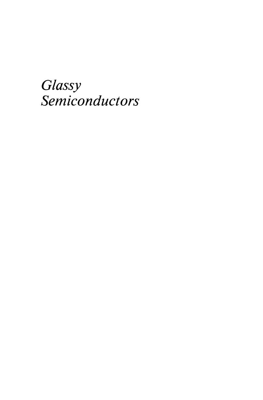 Glassy Semiconductors by Z. U. Borisova (auth.)