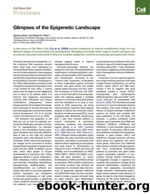 Glimpses of the Epigenetic Landscape by Xiaohua Shen; Stuart H. Orkin