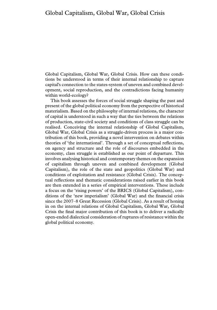 Global Capitalism, Global War, Global Crisis by Andreas Bieler; Adam David Morton