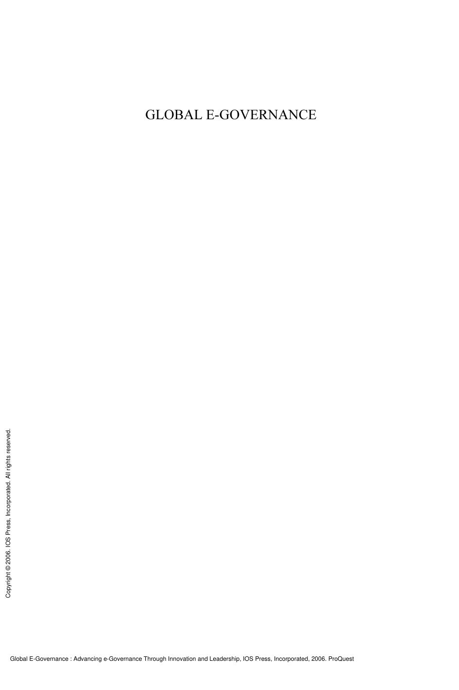 Global E-Governance : Advancing e-Governance Through Innovation and Leadership by J. Tubtimhin; R. Pipe