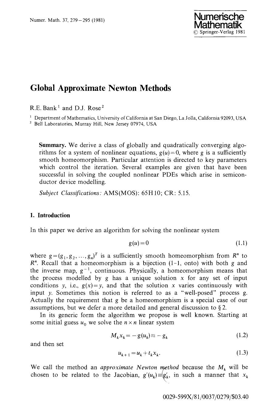 Global approximate Newton methods by Unknown