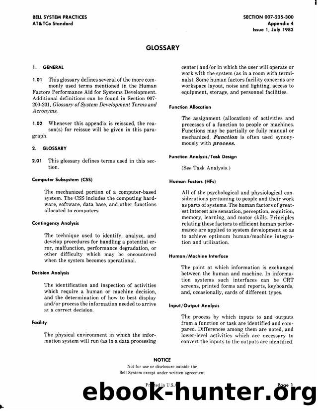 Glossary by Bellcore