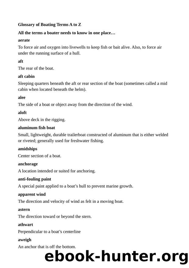 Glossary of Boating Terms A to Z by Unknown