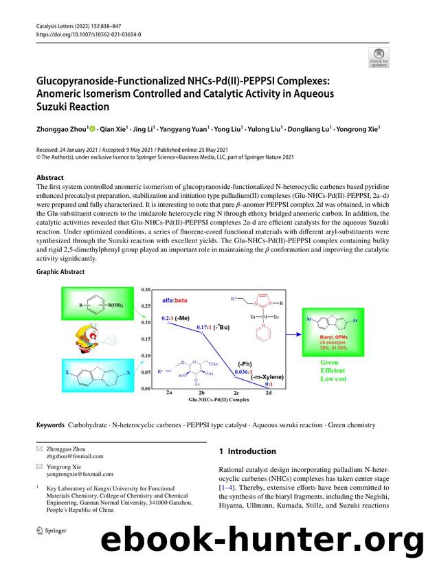 Glucopyranoside-Functionalized NHCs-Pd(II)-PEPPSI Complexes: Anomeric Isomerism Controlled and Catalytic Activity in Aqueous Suzuki Reaction by unknow