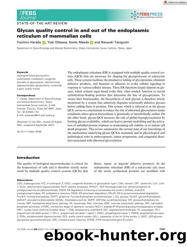 Glycan quality control in and out of the endoplasmic reticulum of mammalian cells by Unknown