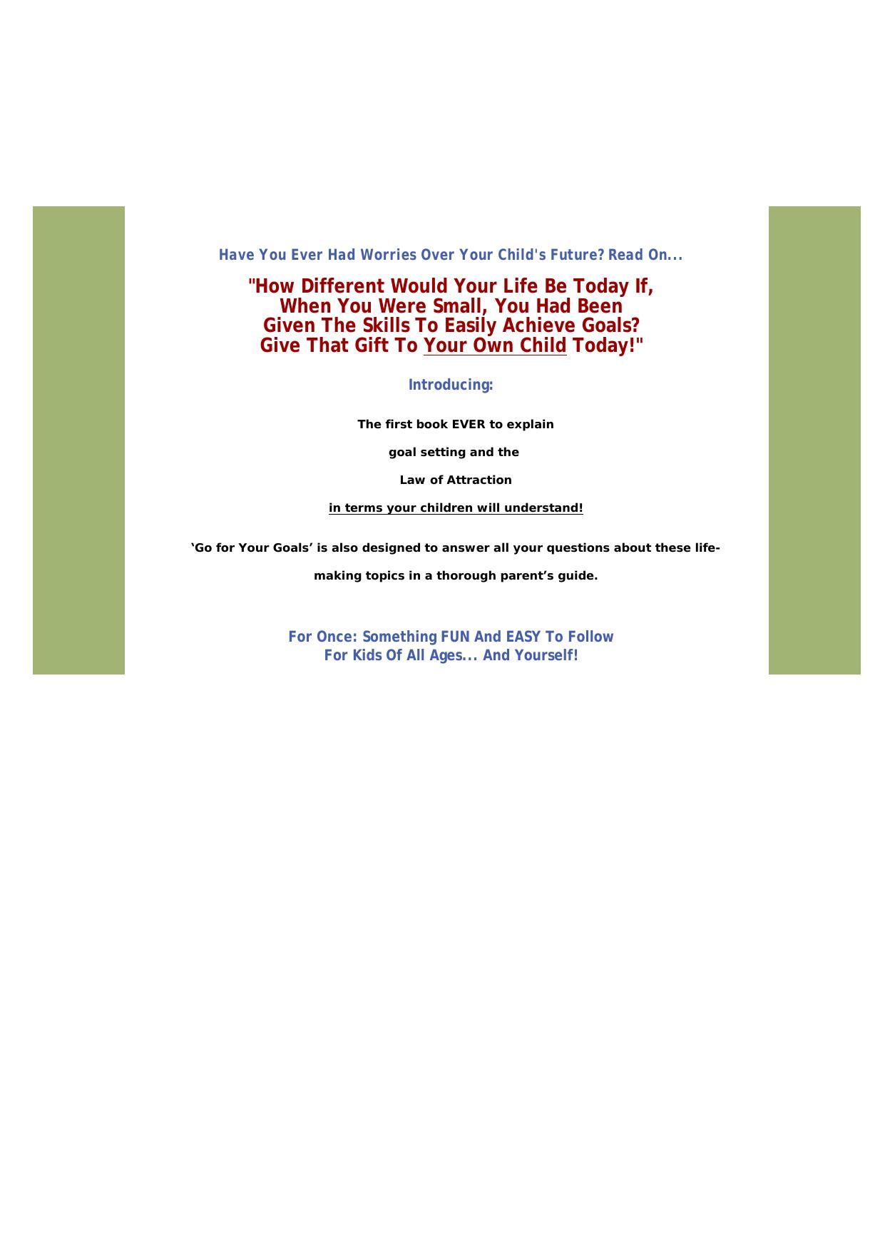 Go For Your Goals- Goal Setting For Kids. by Best of Kuszter's Collection