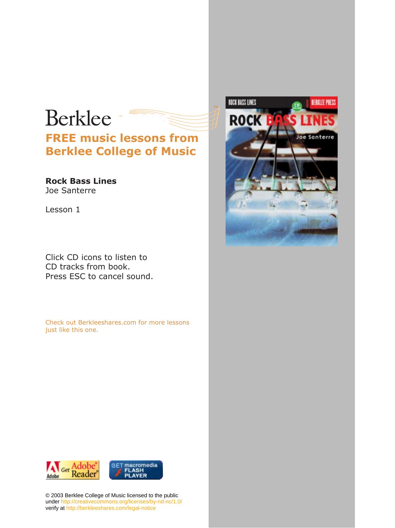 Go to Berkleeshares.com for more FREE music lessons by Berklee One Chord Rock For Bass