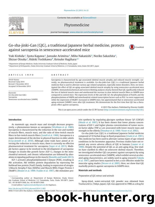 Go-sha-jinki-Gan (GJG), a traditional Japanese herbal medicine, protects against sarcopenia in senescence-accelerated mice by unknow