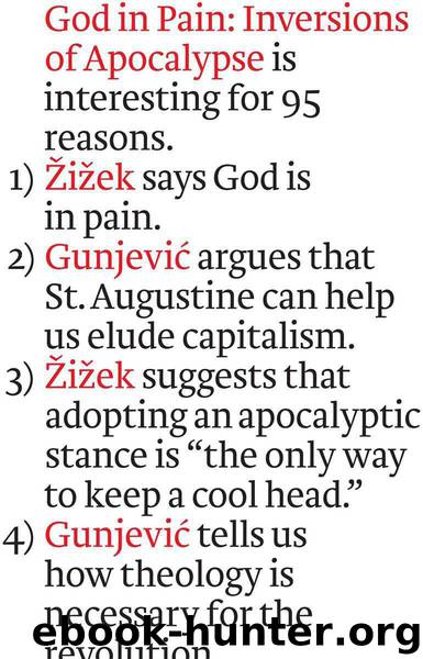 God in Pain: Inversion of Apocalypse by Slavoj Zizek & Boris Gunjevic & Ellen Elias-Bursac