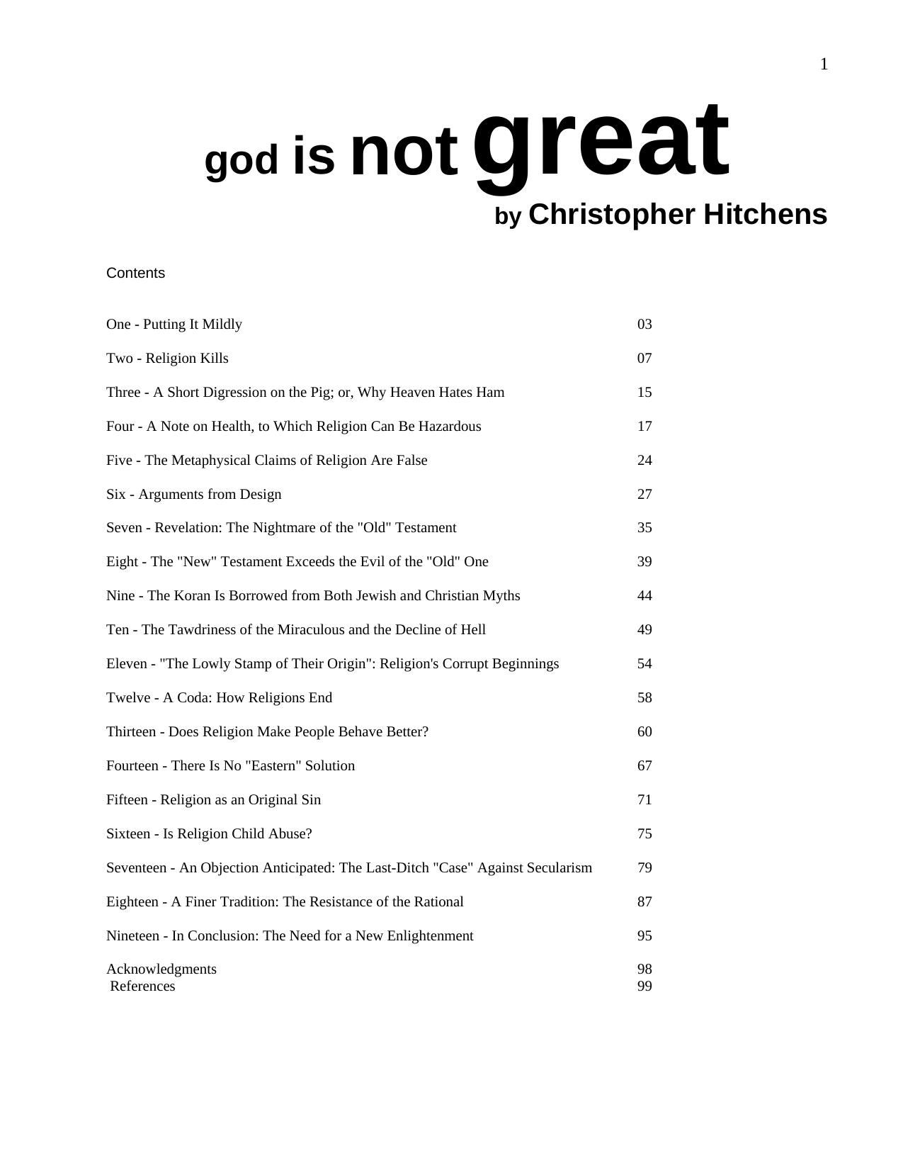God is Not Great by Hitchens Christopher