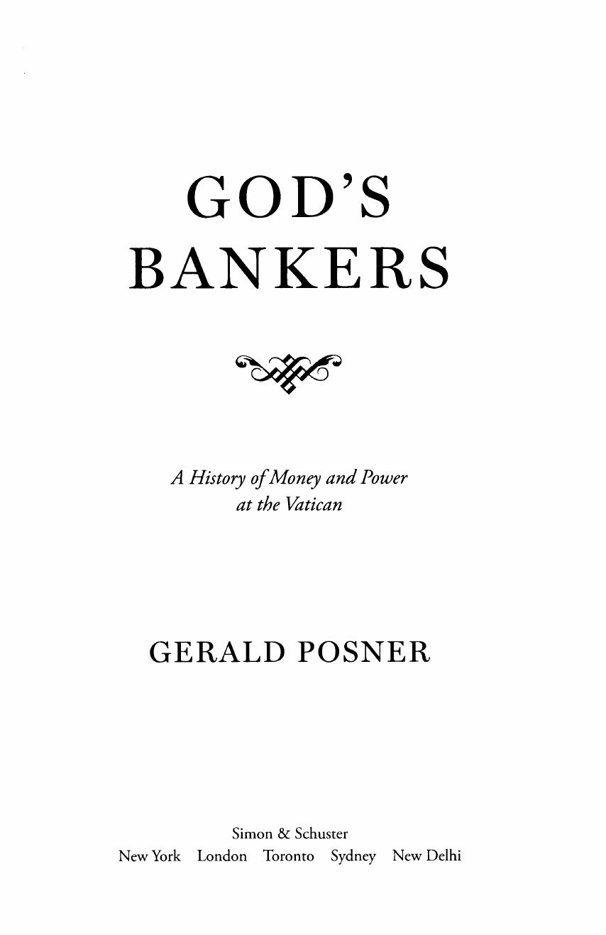 God's bankers: a history of money and power at the Vatican by Posner Gerald
