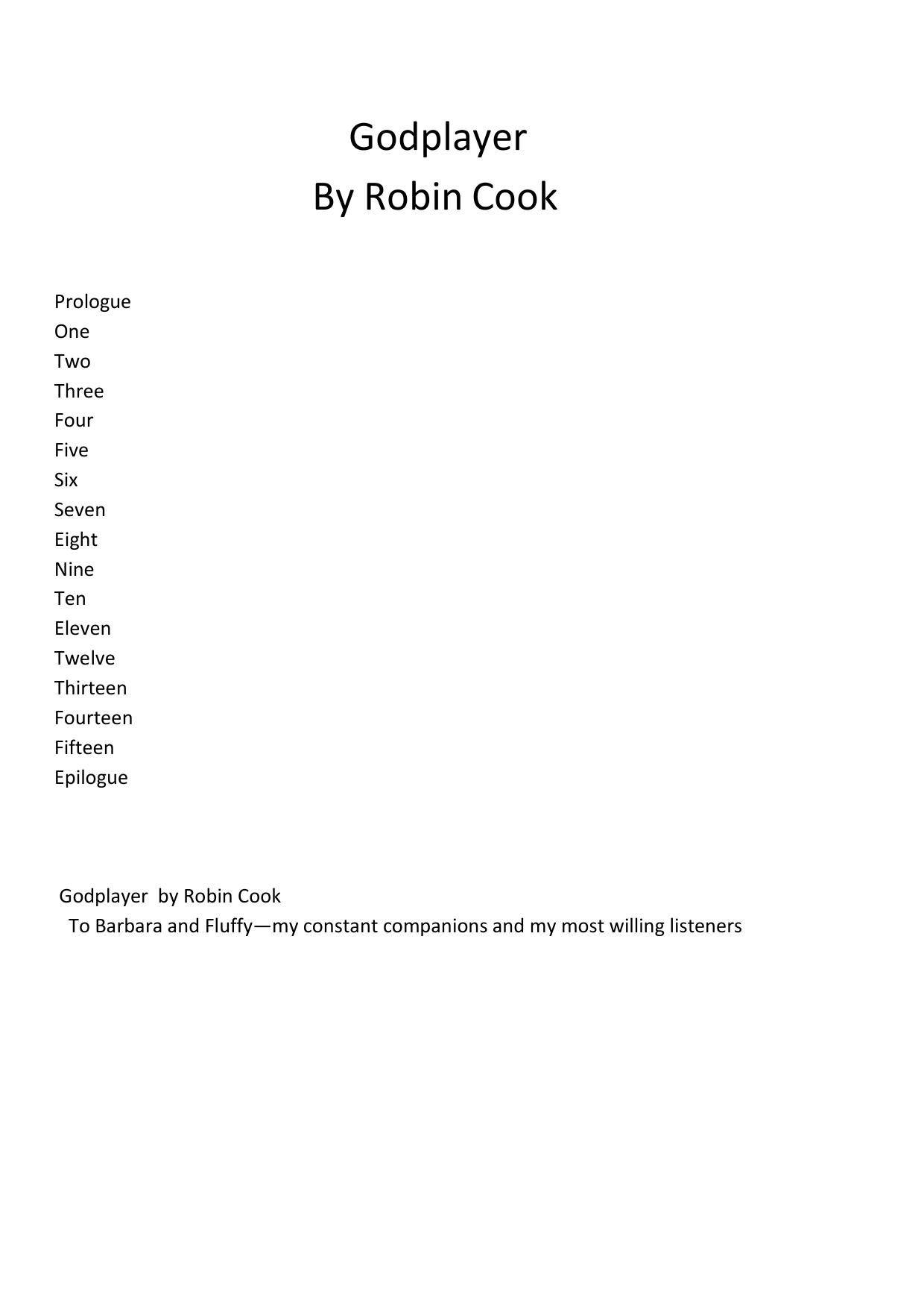 Godplayer by Robin Cook