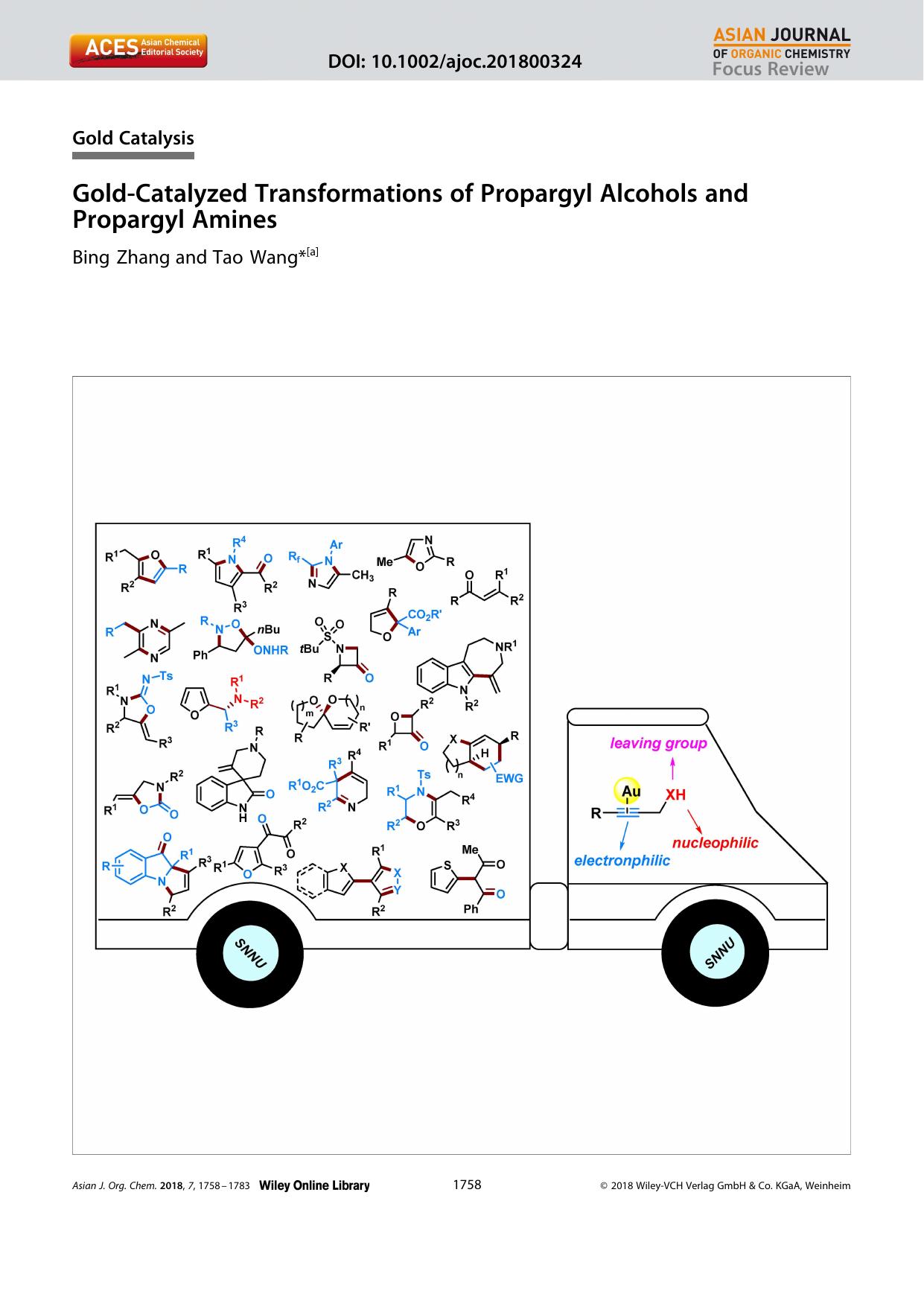 GoldâCatalyzed Transformations of Propargyl Alcohols and Propargyl Amines by Unknown