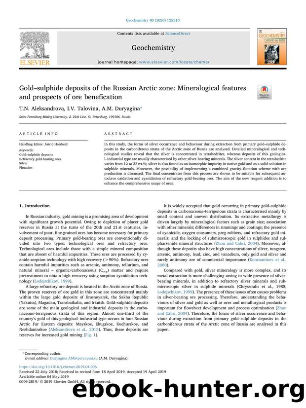 Goldâsulphide deposits of the Russian Arctic zone_ Mineralogical features and prospects of ore benefication by T.N. Aleksandrova & I.V. Talovina & A.M. Duryagina