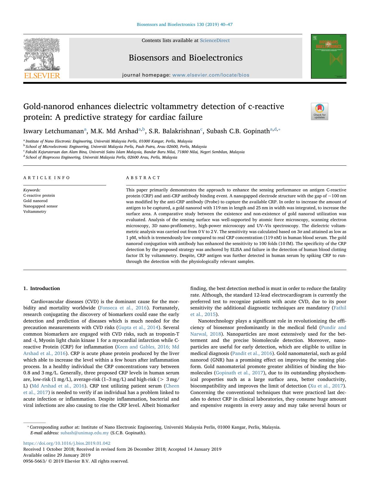 Gold-nanorod enhances dielectric voltammetry detection of c-reactive protein_ A predictive strategy for cardiac failure by Iswary Letchumanan & M.K. Md Arshad & S.R. Balakrishnan & Subash C.B. Gopinath