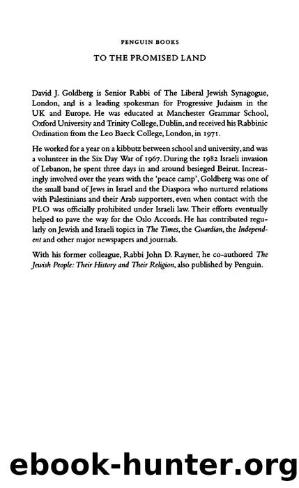Goldberg, David J. - To the Promised Land  A History of Zionist Thought from Its Origins to the Modern State of Israel by Penguin (2009)