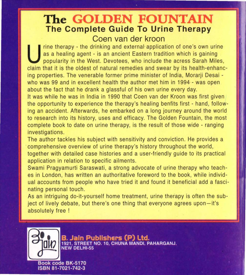 Golden Fountain: The Complete Guide to Urine Therapy by Hulda Regehr Clark