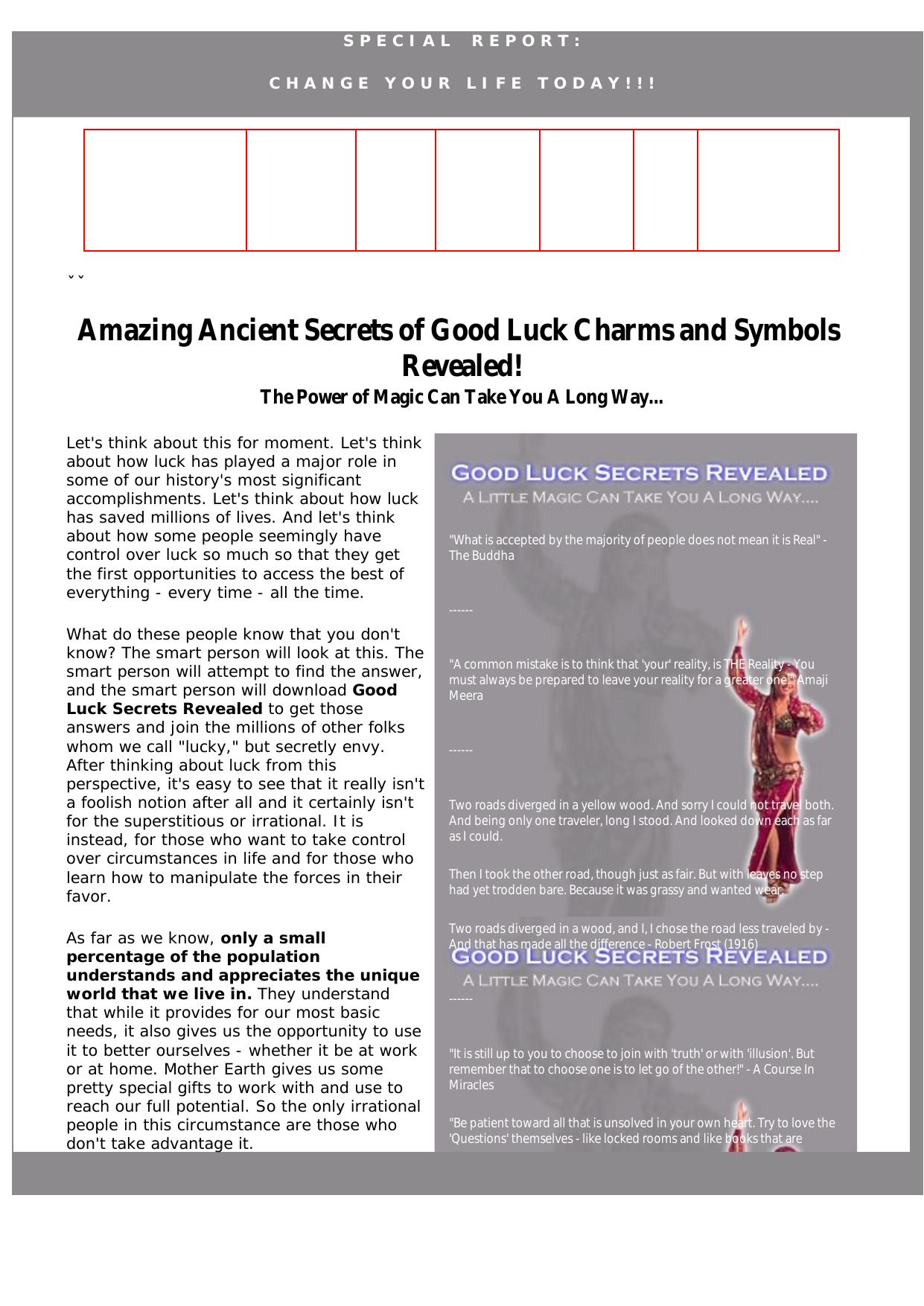 Good Luck Charms And Symbols Secrets Revealed. by Best of Kuszter's Collection