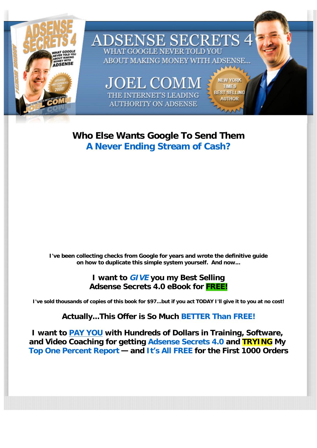 Google Adsense Secrets - 3rd Edition. by Best of Kuszter's Collection