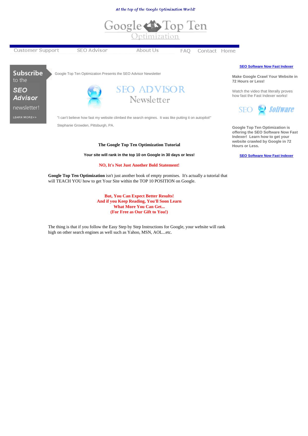 Google Top Ten Optimization. by Best of Kuszter's Collection