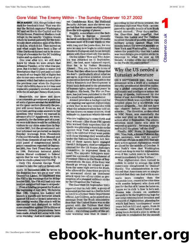 Gore Vidal by The Enemy Within (27.10.2002)
