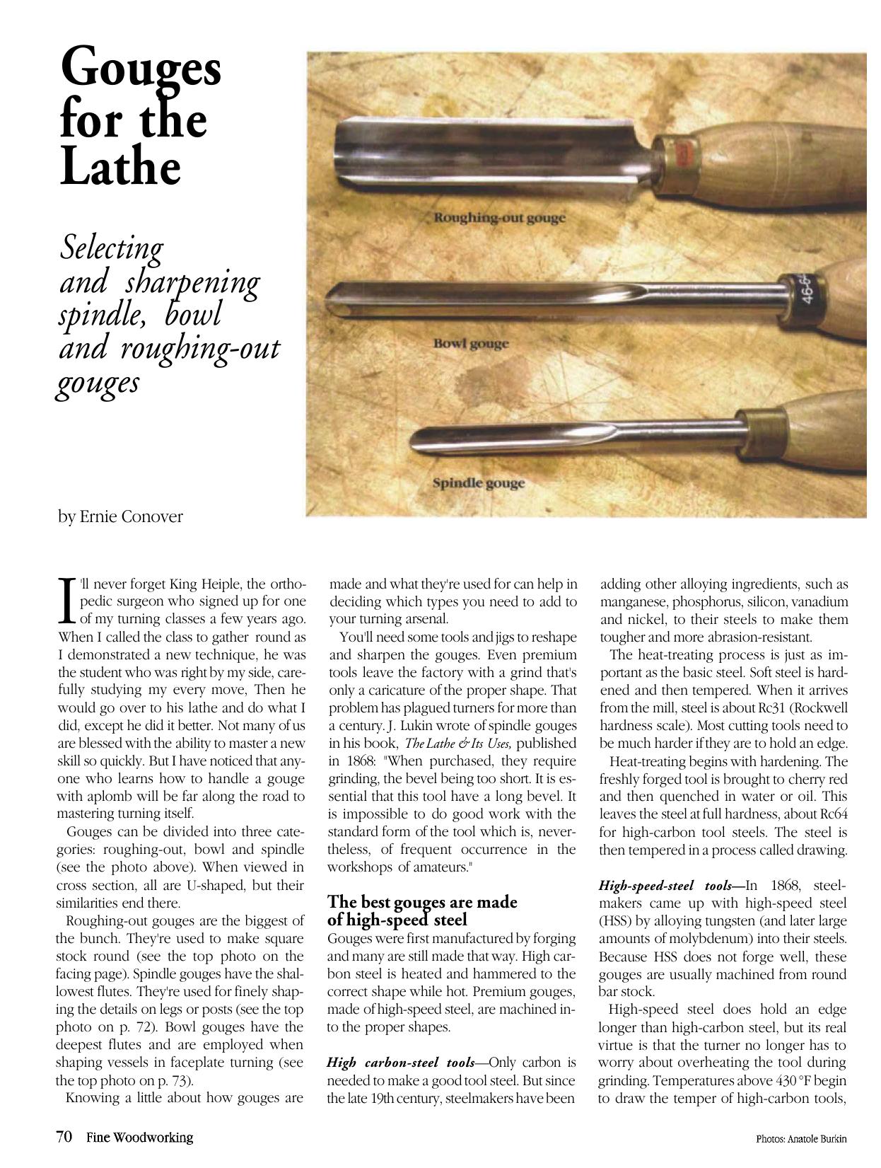 Gouges for the Lathe by Ernie Conover