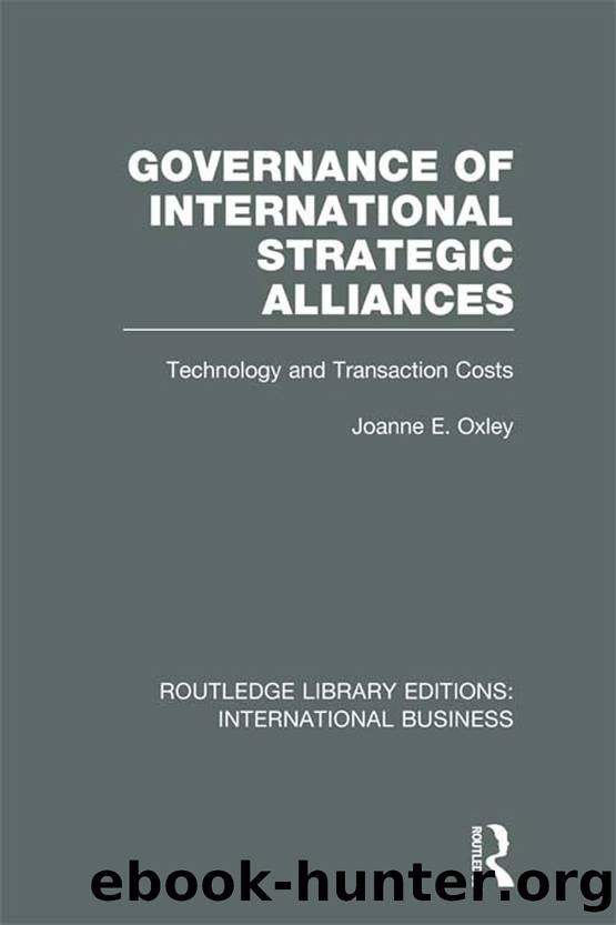 Governance of International Strategic Alliances (RLE International Business) by Oxley Joanne;