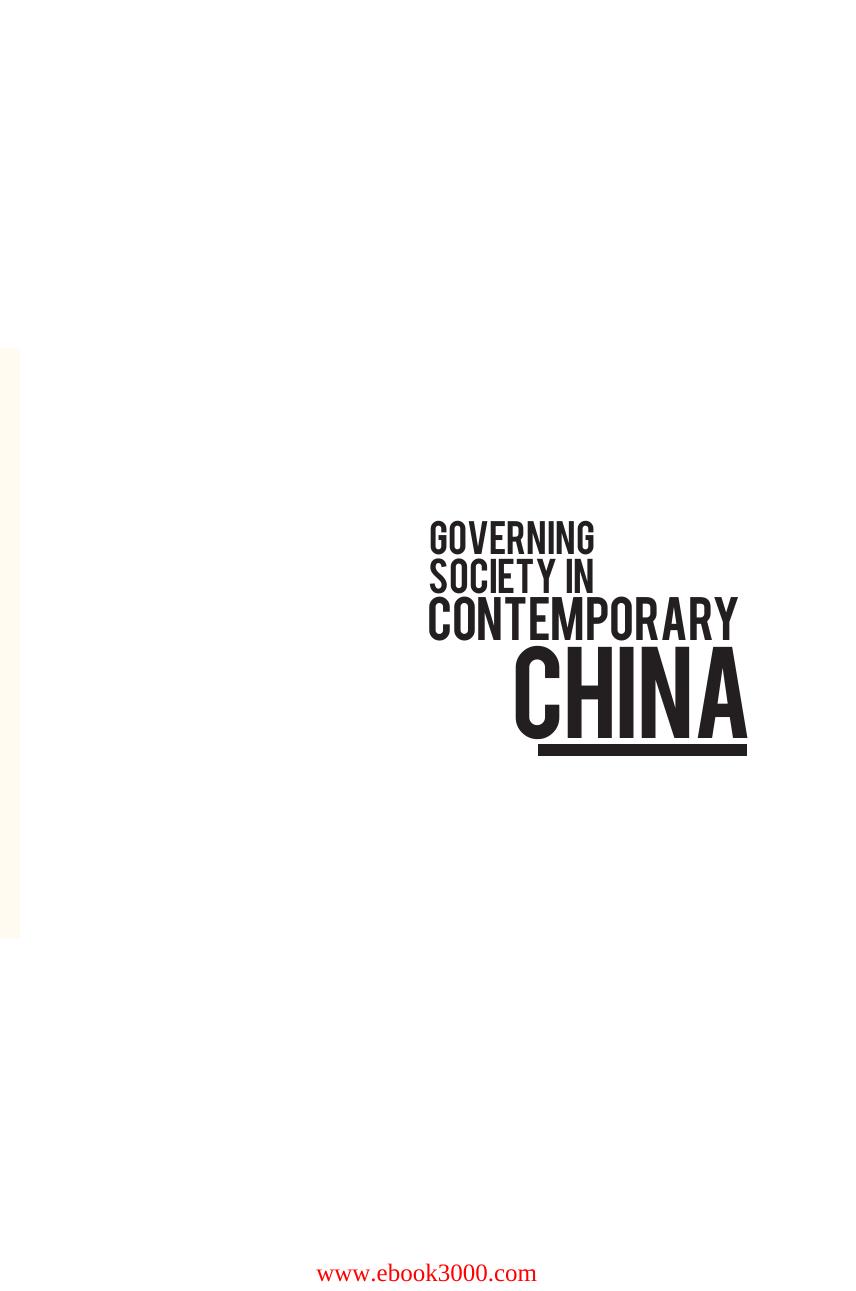 Governing Society in Contemporary China by Unknow