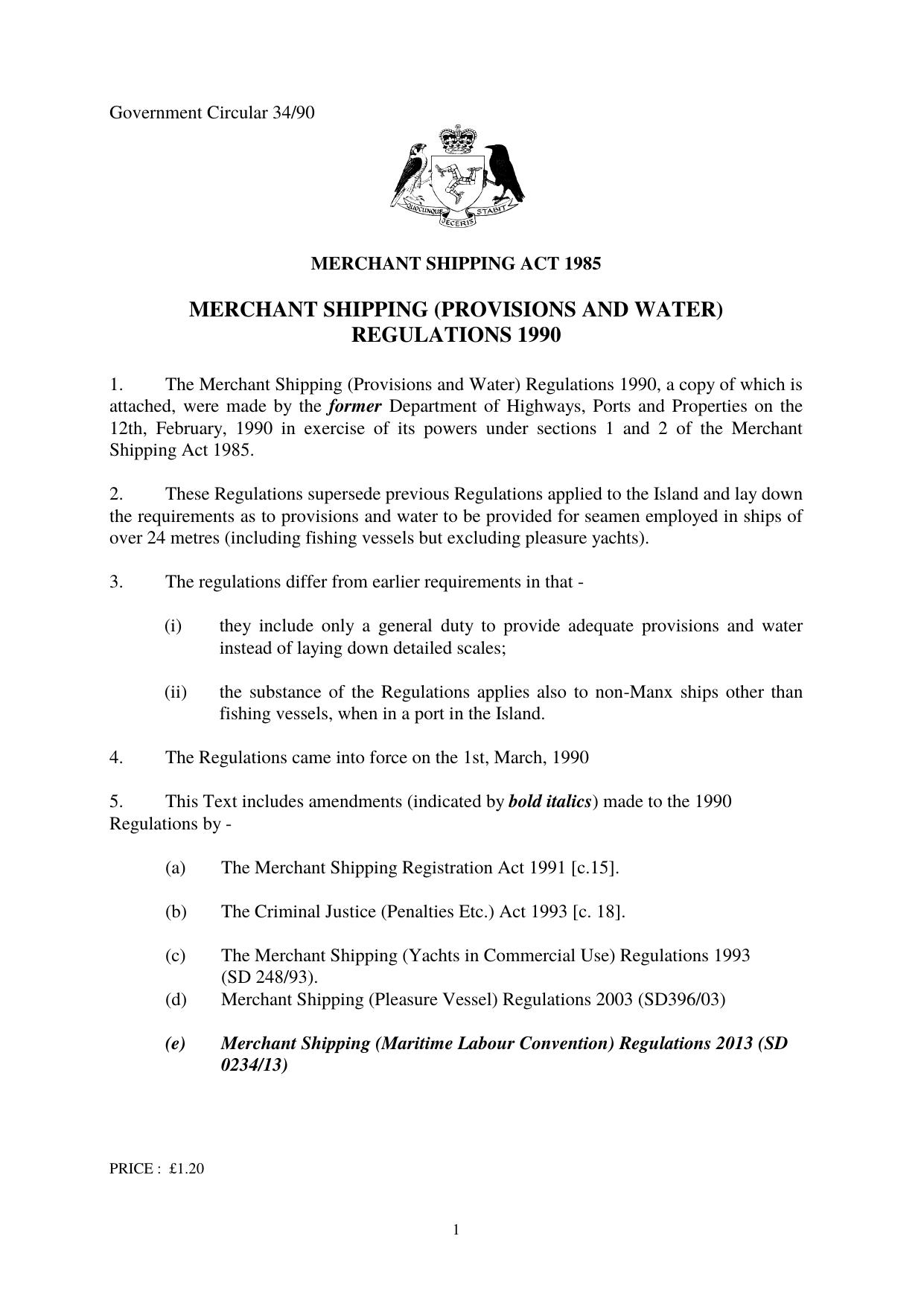 Government Circular 3490 by Department of Transport