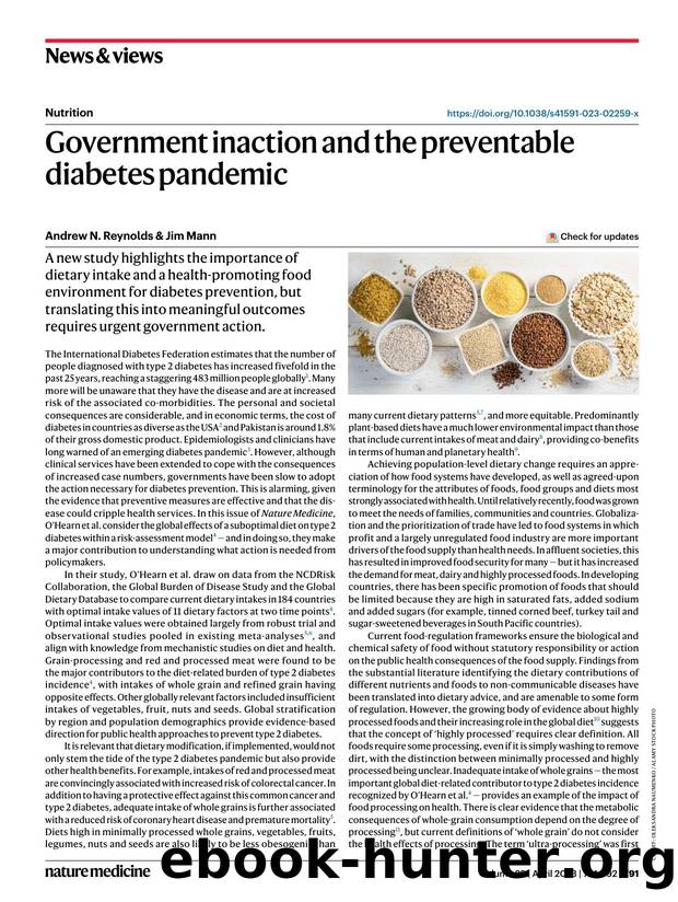 Government inaction and the preventable diabetes pandemic by Andrew N. Reynolds & Jim Mann