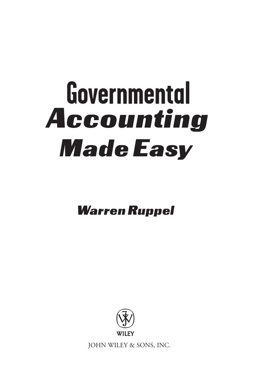 Governmental accounting made easy by Warren Ruppel