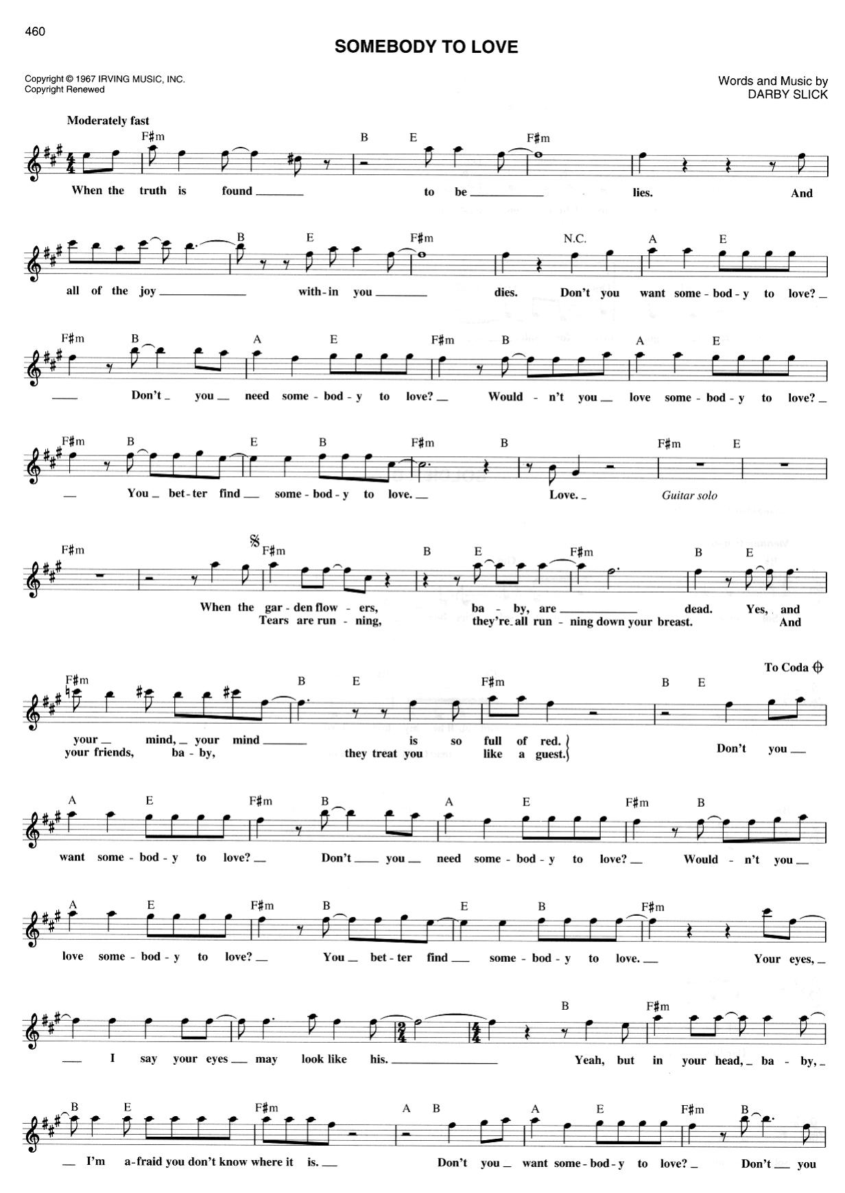 Grace Slick & Jefferson Airplane by Somebody To Love