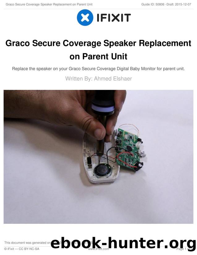 Graco Secure Coverage Speaker Replacement on Parent Unit by Unknown