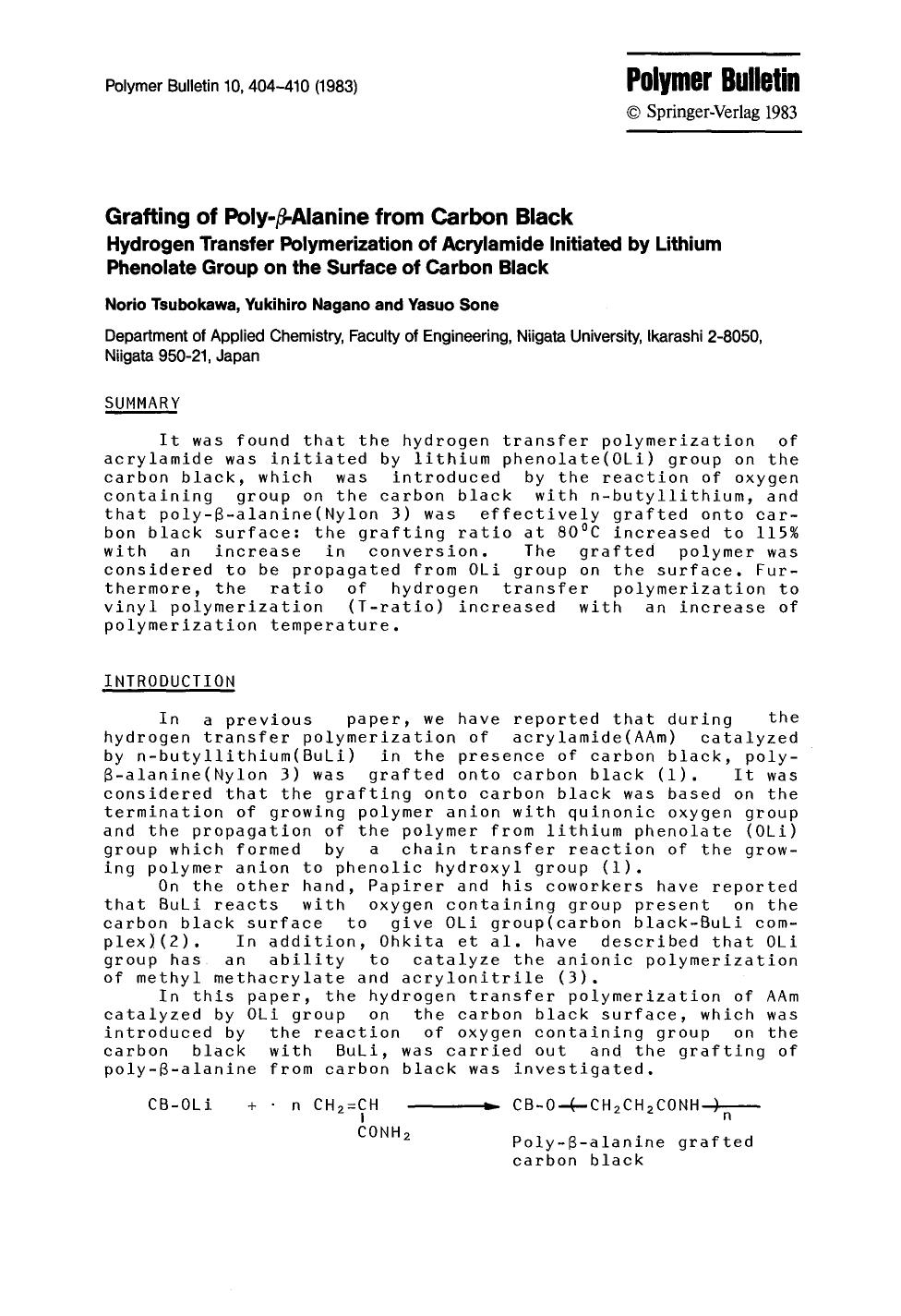 Grafting of poly-β-alanine from carbon black by Unknown