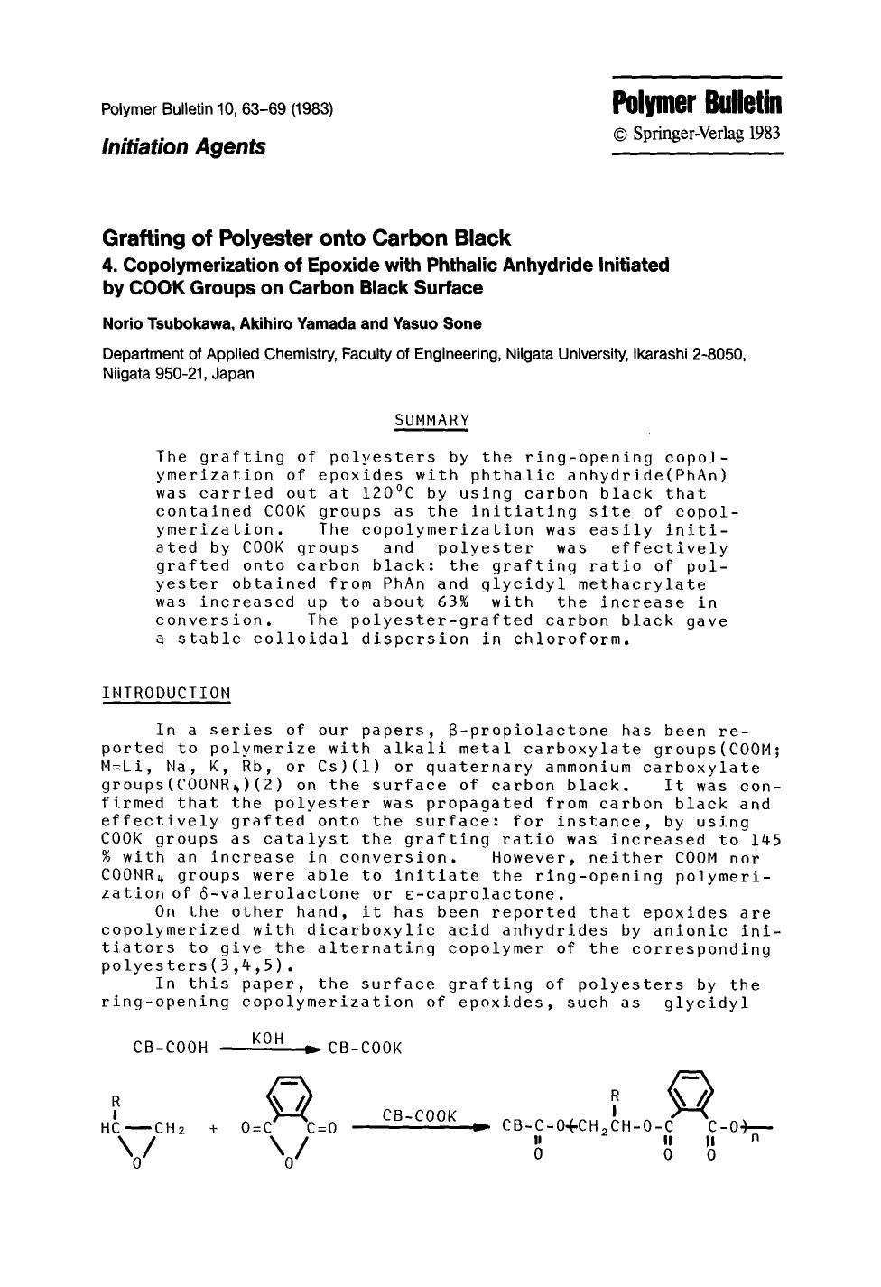 Grafting of polyester onto carbon black by Unknown