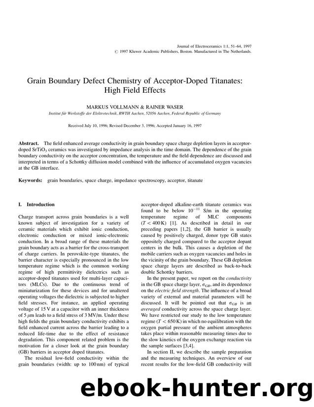 Grain Boundary Defect Chemistry of Acceptor-Doped Titanates: High Field Effects by Unknown