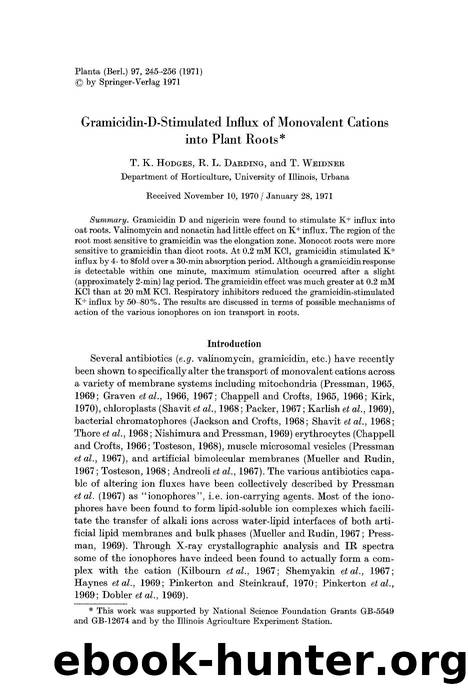 Gramicidin-D-stimulated influx of monovalent cations into plant roots by Unknown