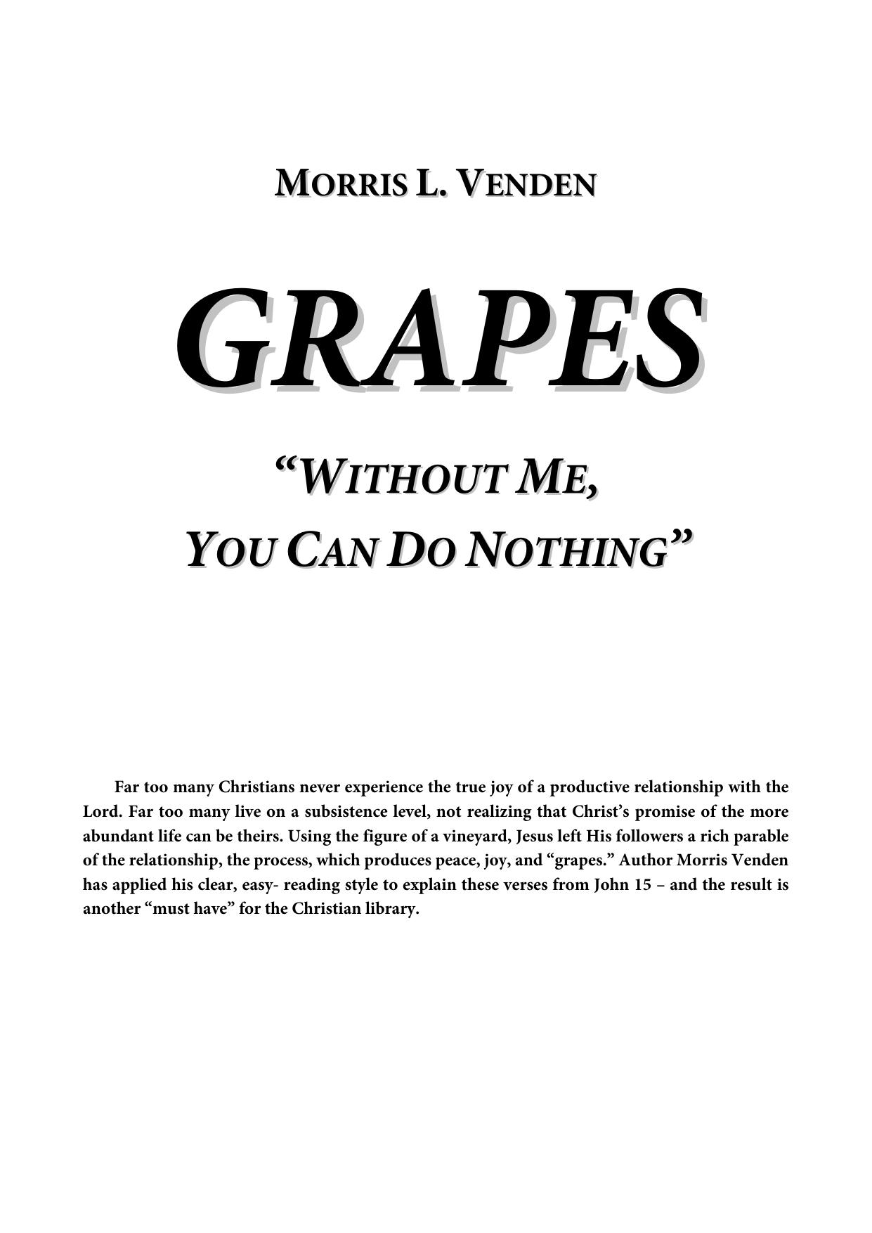 Grapes - pdf by Morris L. Venden