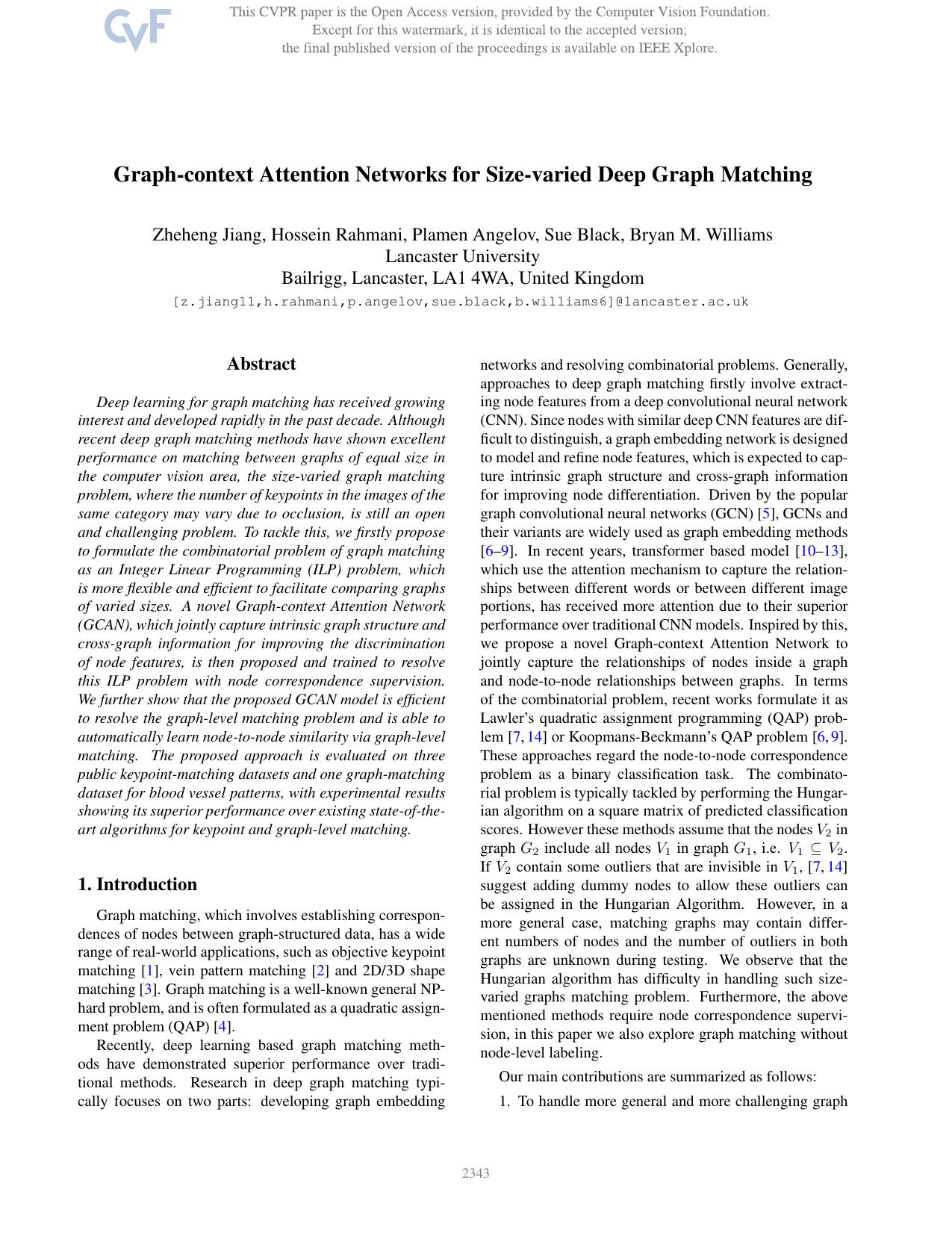 Graph-Context Attention Networks for Size-Varied Deep Graph Matching by Zheheng Jiang & Hossein Rahmani & Plamen Angelov & Sue Black & Bryan M. Williams