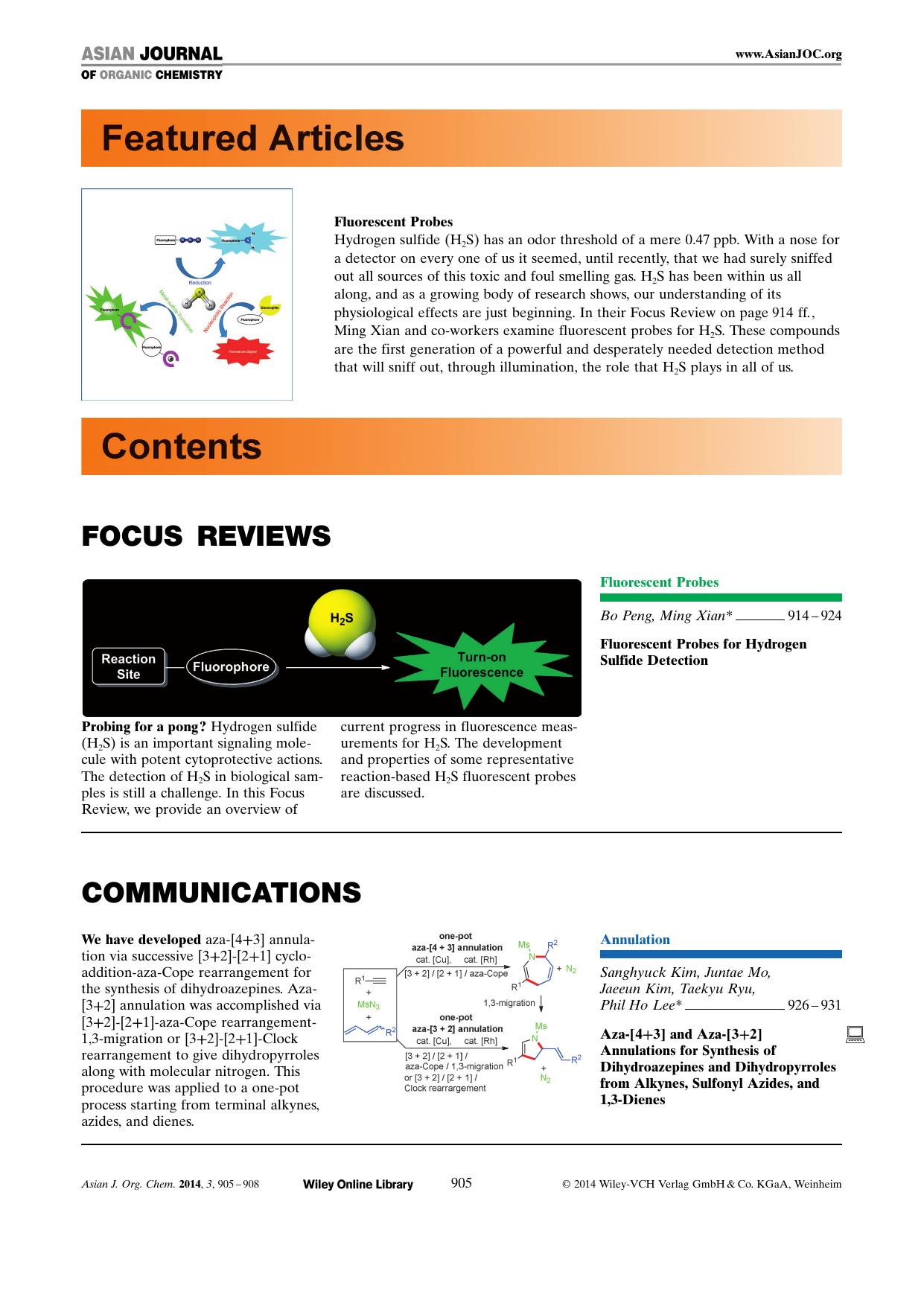 Graphical Abstract: Asian J. Org. Chem. 92014 by Unknown