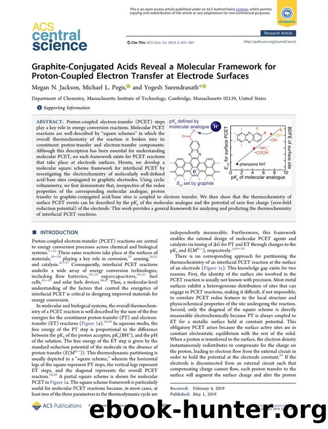 Graphite-Conjugated Acids Reveal a Molecular Framework for Proton-Coupled Electron Transfer at Electrode Surfaces by unknow