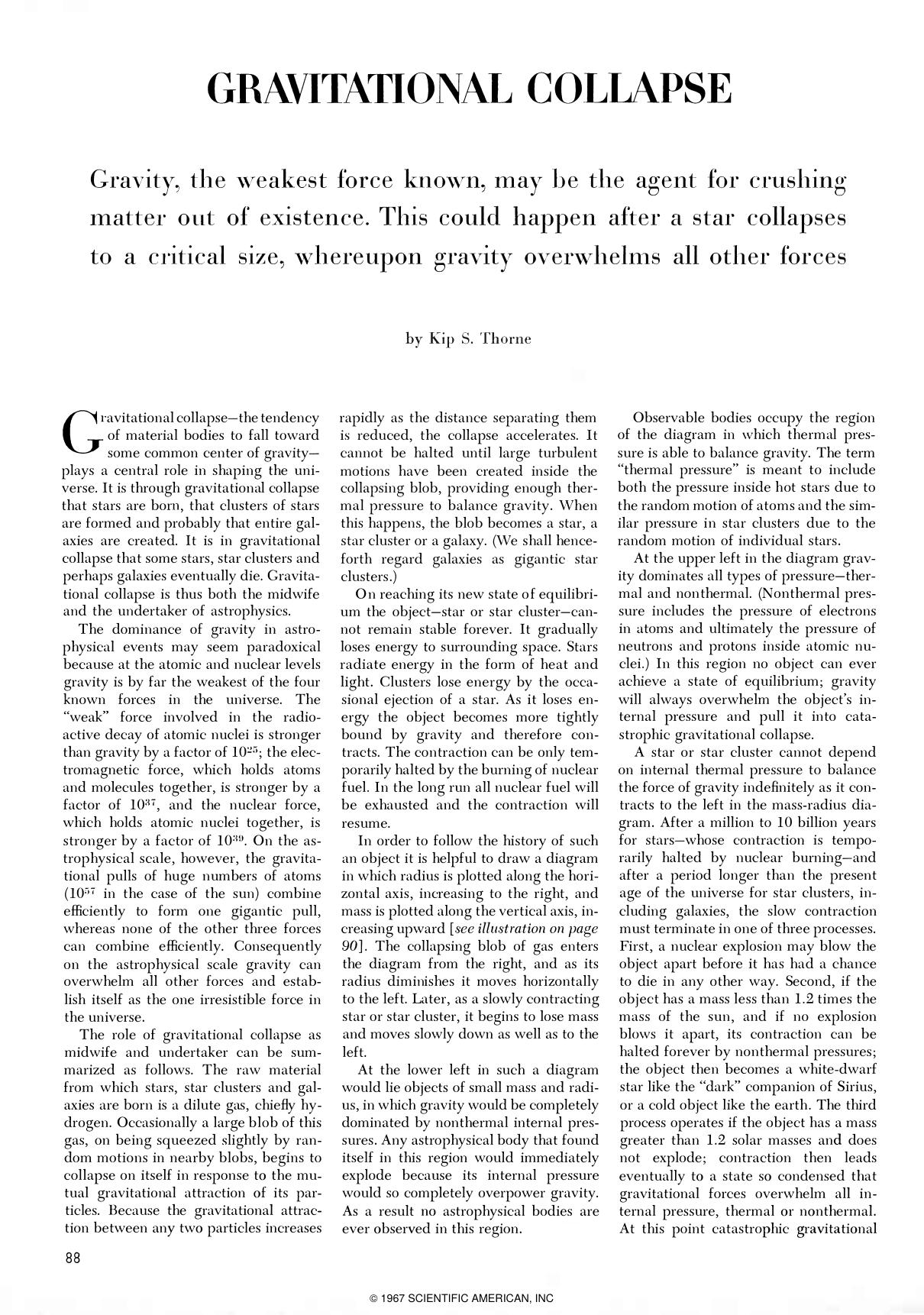 Gravitational Collapse by Kip S. Thorne