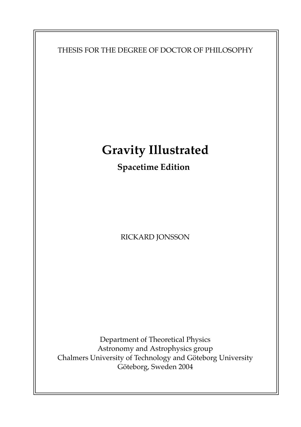 Gravity illustrated (Ph.D. Thesis) by Rickard Jonsson